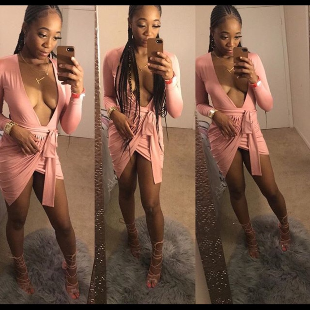 Party dress in coral